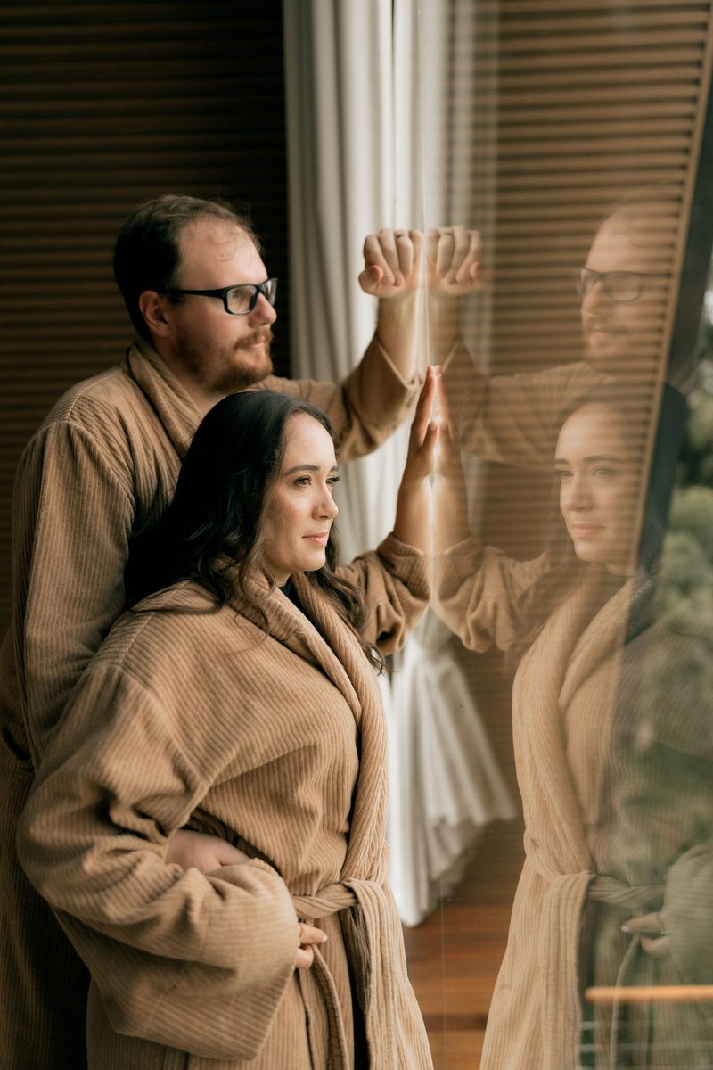 Brushed Cotton Robe, Camel